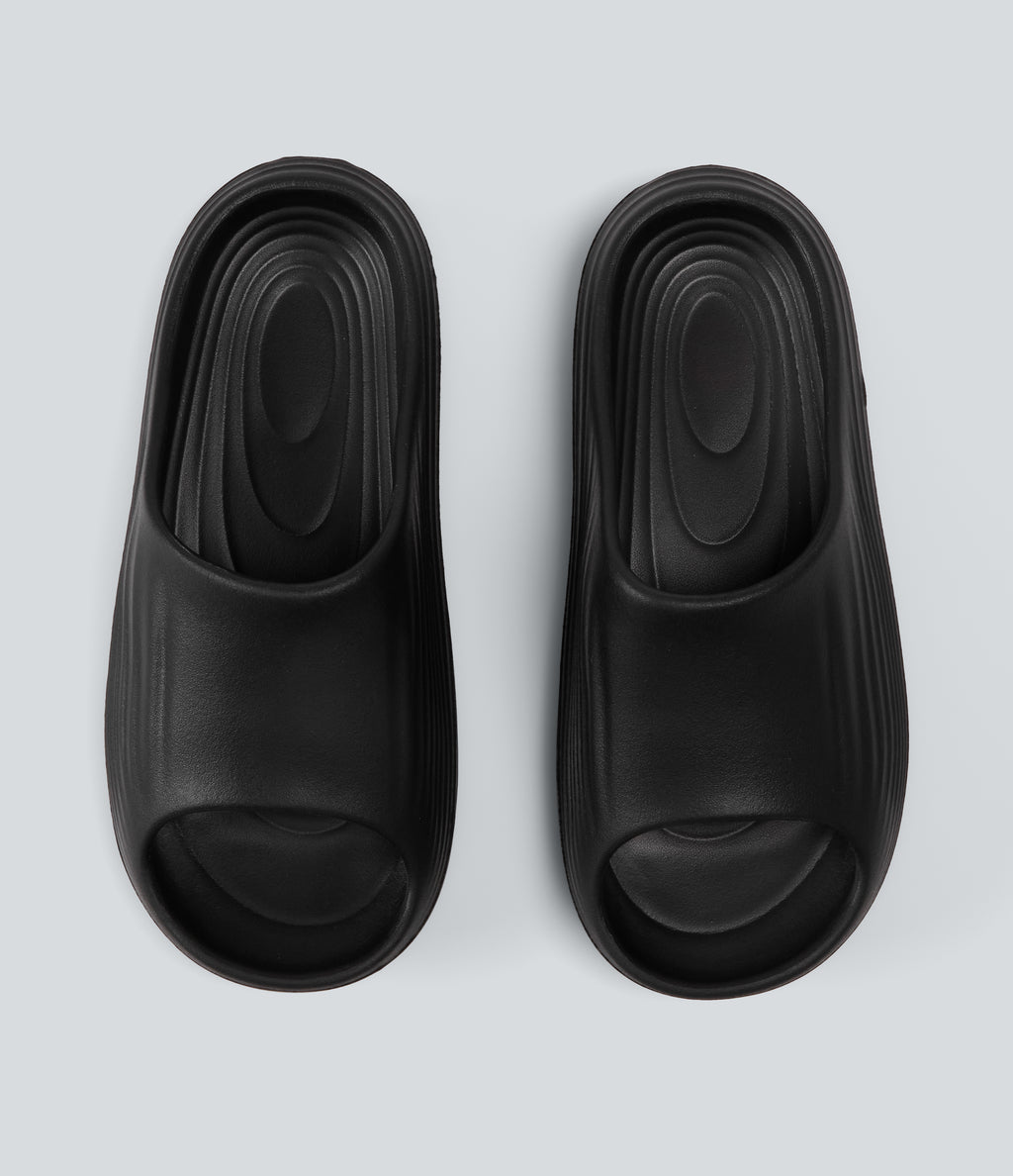 Wavy Casual Slides — Black — view 4