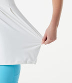 Racerback Drawstring Hem Built-in Bra Cool Touch Quick Dry Running Tank Top-UPF50+ — White — view 6