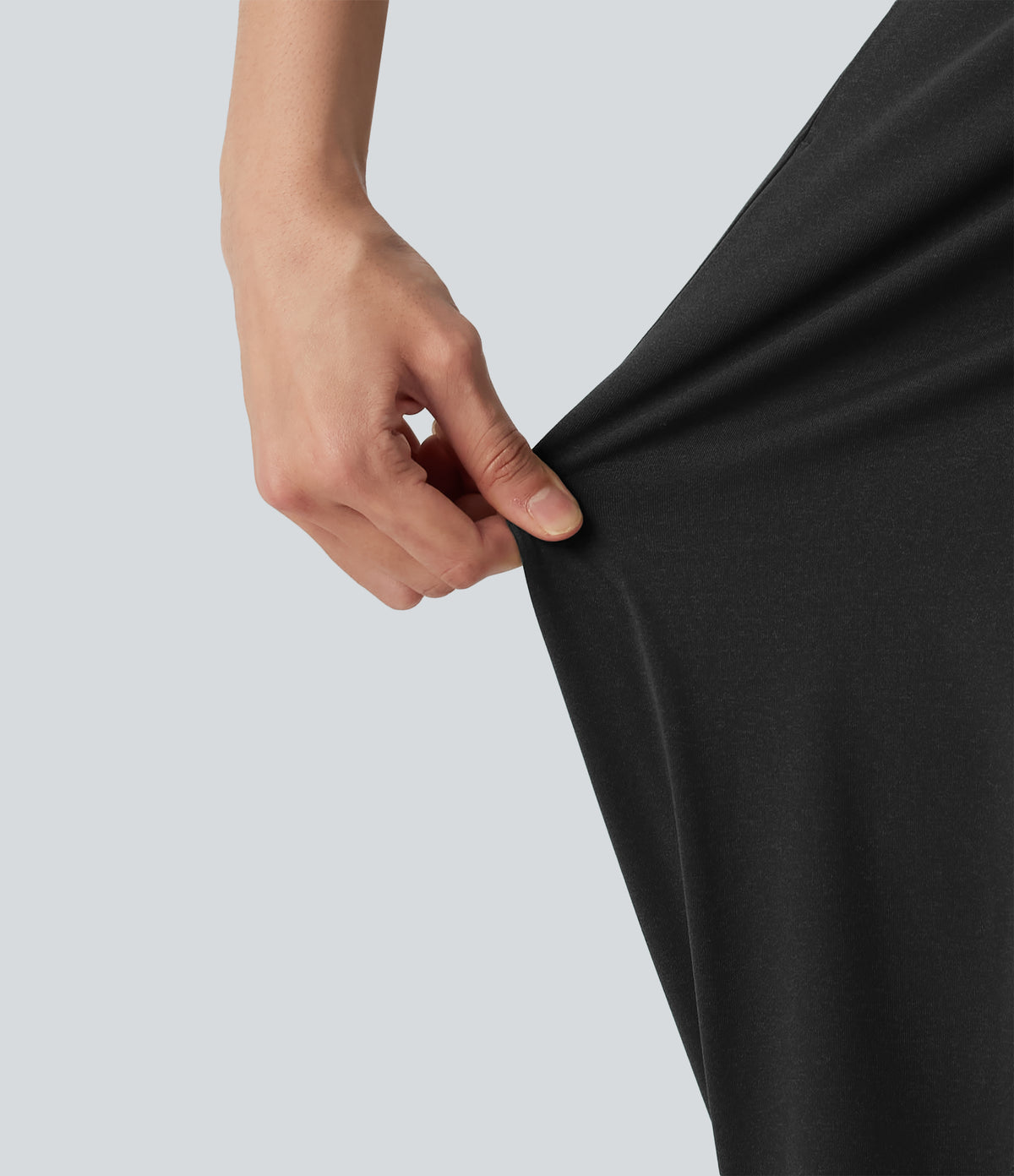Wrap Split Hem Built-in Bra Casual Slip Baggy Jumpsuit with Pockets — Black — view 8