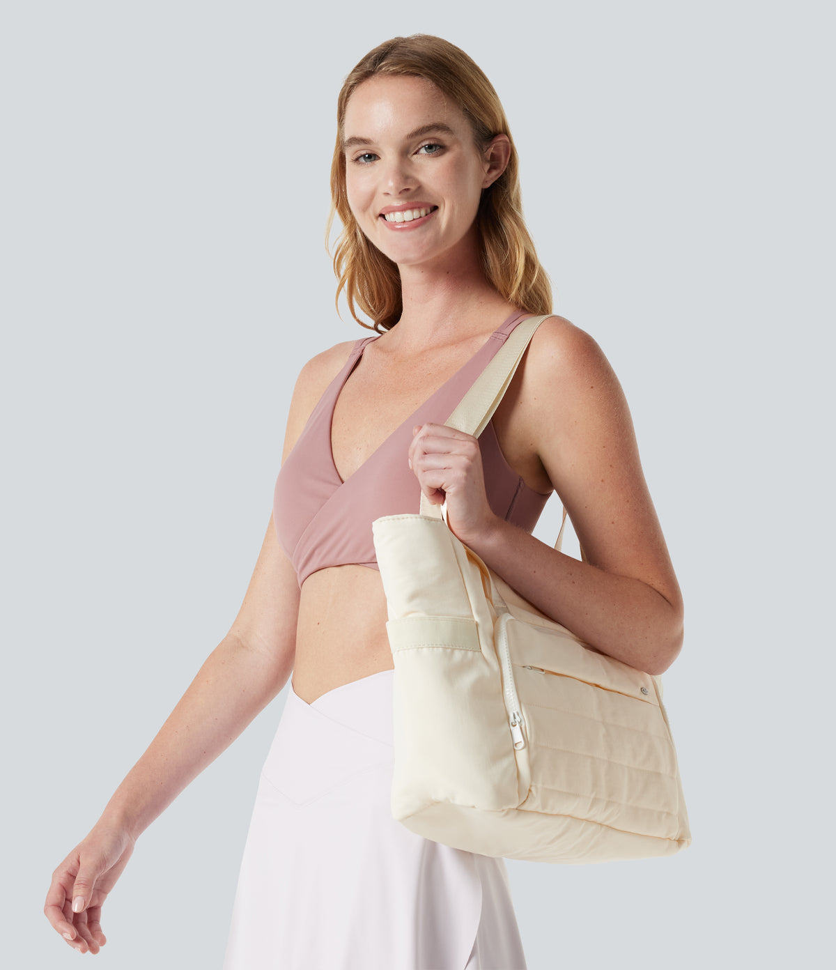 One Shoulder Large Capacity Tote Bag — Sea Pearl — view 2