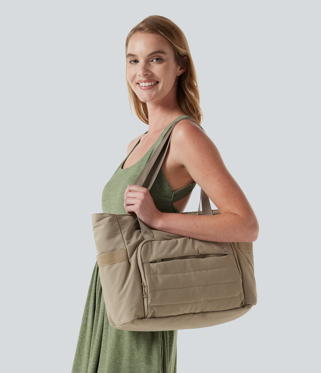 One Shoulder Large Capacity Tote Bag — Gilded Beige — additional view