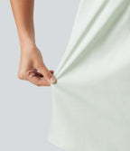 Square Neck Casual Linen-Blend Tank Top — Pale Aqua — view 5