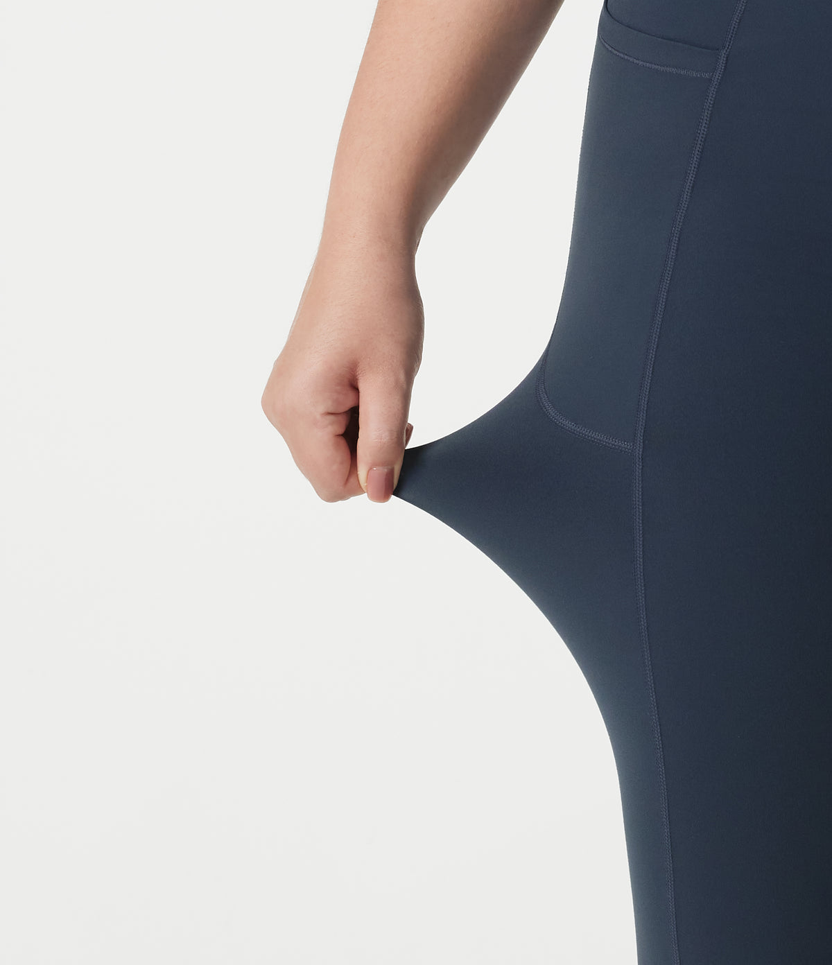 Plus Size High Waisted Scrunch Butt Lifting Tummy Control Shaping Yoga Flare Leggings with Pockets — Carbon — view 7
