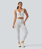 Low Support Non-Removable Pad Push-Up Stripe Yoga Sports Bra — Zebra Ripple — view 7