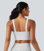 Low Support Non-Removable Pad Push-Up Stripe Yoga Sports Bra — Zebra Ripple — view 3