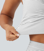 Low Support Non-Removable Pad Push-Up Stripe Yoga Sports Bra — Zebra Ripple — view 6