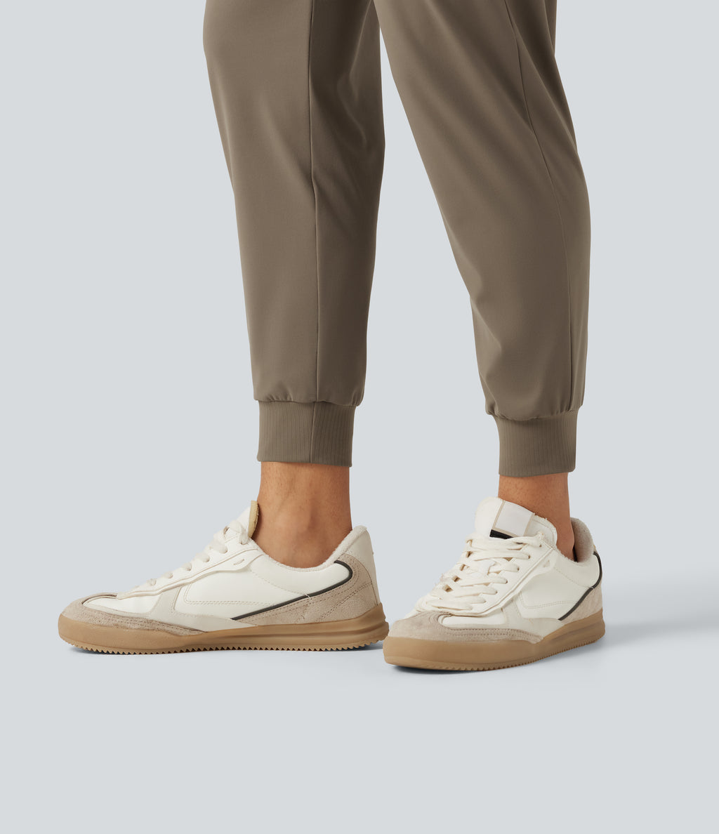 High Waisted Tapered Work Joggers with Pockets — Dawn Brown — view 6
