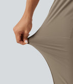 High Waisted Tapered Work Joggers with Pockets — Dawn Brown — view 7