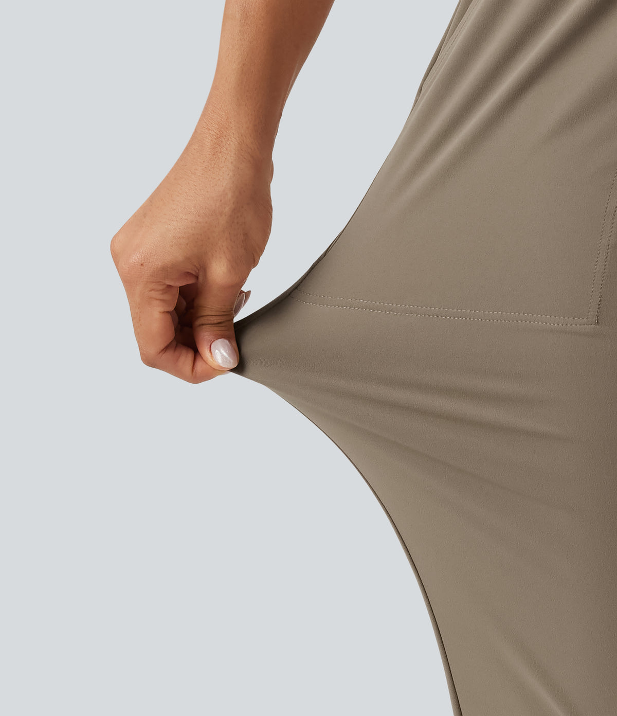High Waisted Tapered Work Joggers with Pockets — Dawn Brown — view 7