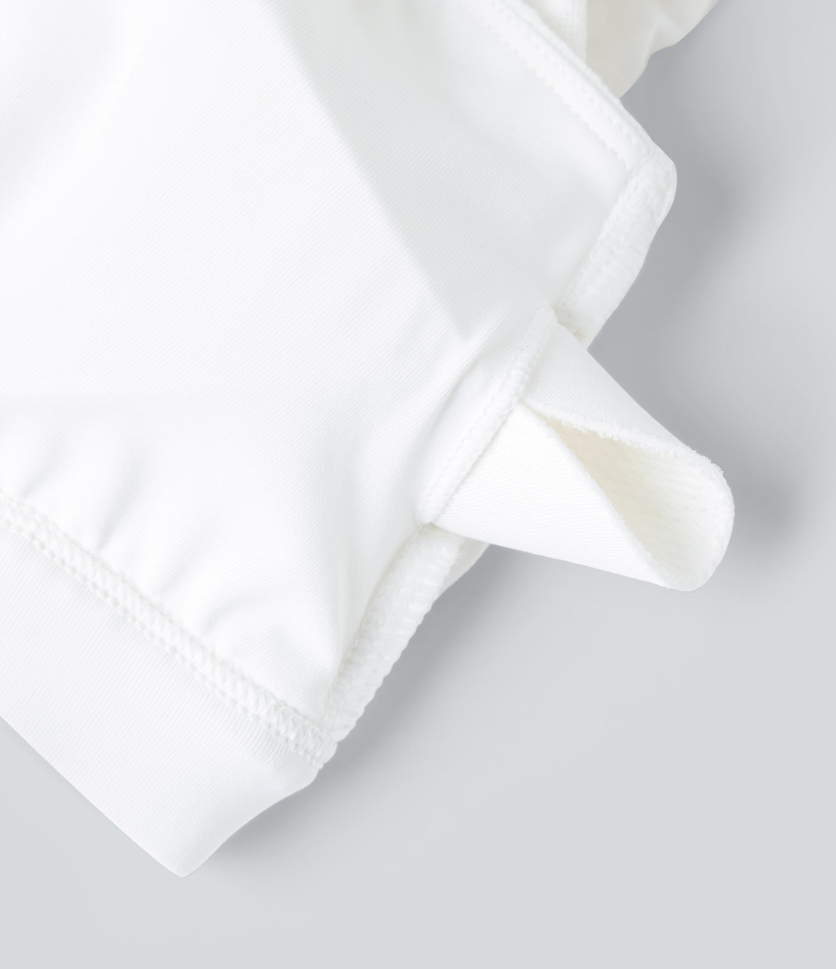 Halter Cowl Neck Built-in Bra Ruched Lace Casual Tank Top — White — view 3