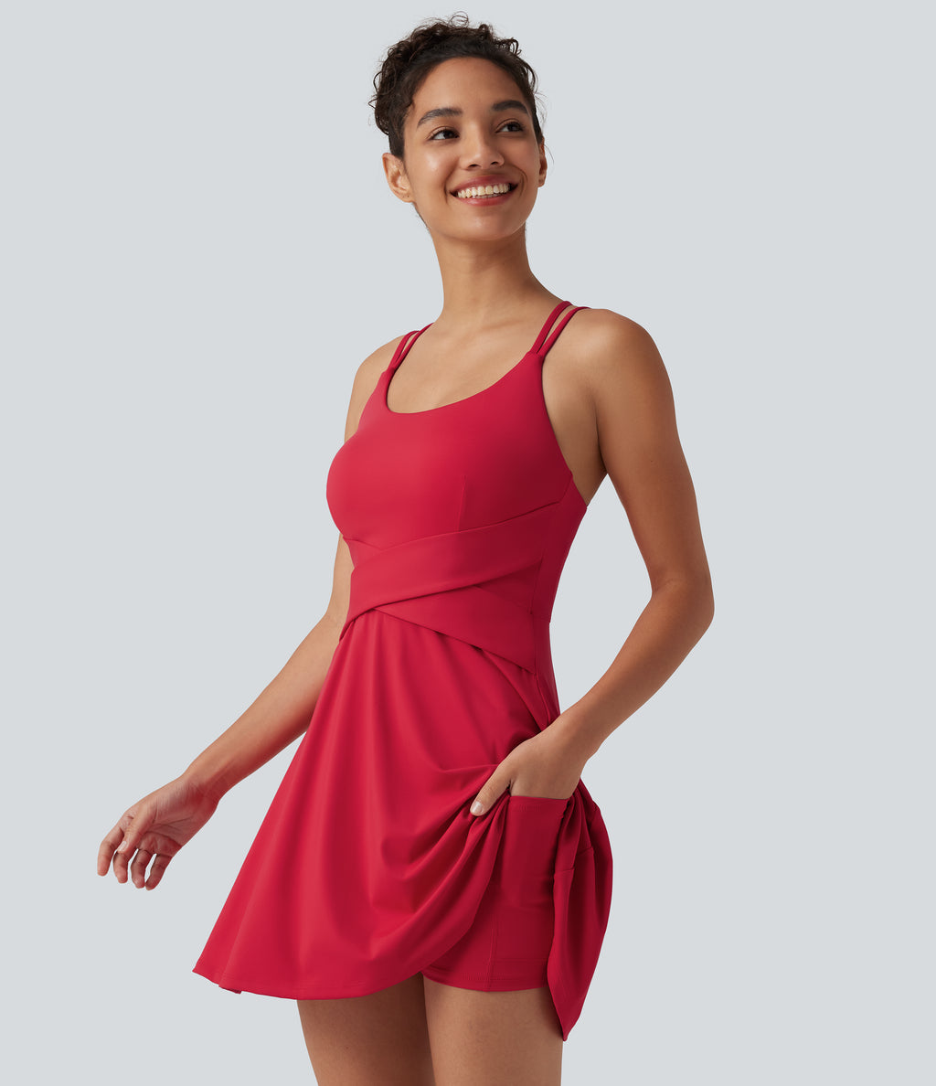 Airy Built-in Bra 2-in-1 InstantCool Mini Tennis Active Dress with Pockets-Edition — Toreador — view 4