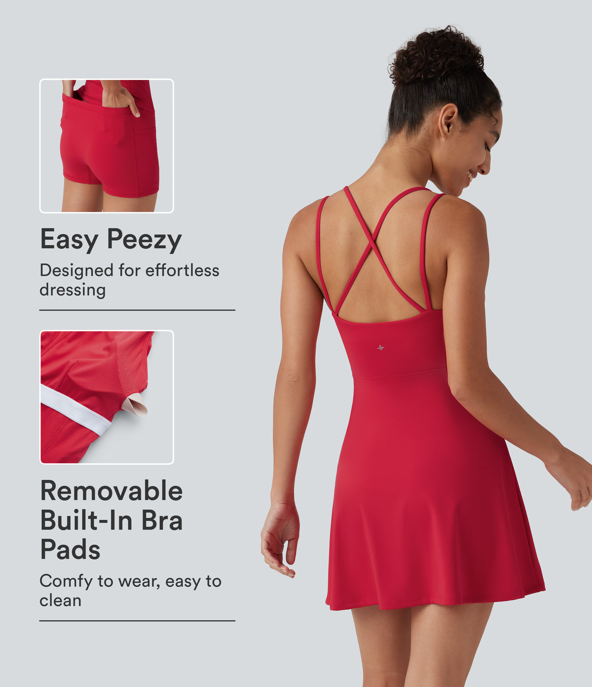 Airy Built-in Bra 2-in-1 InstantCool Mini Tennis Active Dress with Pockets-Edition — Toreador — view 1
