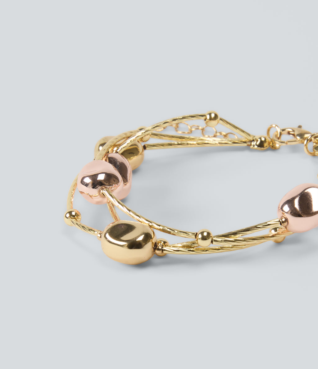 Beaded Bracelet — Gold — view 2