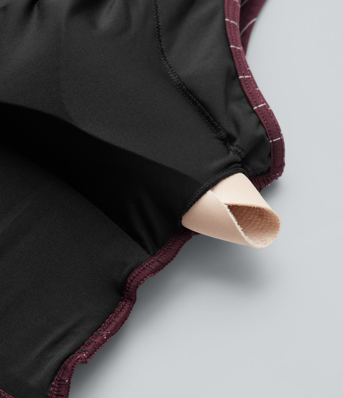 Plus Size Deep V Neck Built-in Bra Sleeveless Ruched Cool Touch Stripe Work Jumpsuit with Pockets-Edition — Plum Stripe — view 7