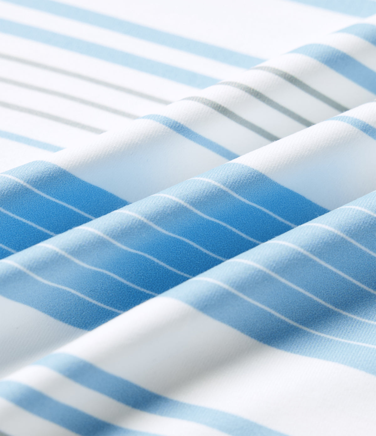 V Neck Short Sleeve Stripe Casual T-Shirt — Salt Sky Stripe — view 7