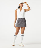 Mid Rise 2-in-1 Mini Golf Skirt with Pockets-Golf Tee — Steel Gray — view 7