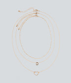 Heart-Shaped Letter Necklace Set — Gold — view 5