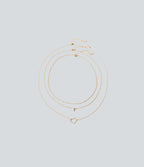 Heart-Shaped Letter Necklace Set — Gold — view 1