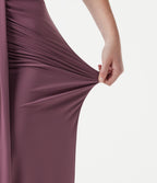 High Waisted Ruched Bodycon Midi Casual Skirt — Tulipwood — view 6