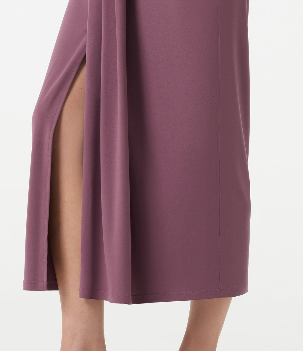 High Waisted Ruched Bodycon Midi Casual Skirt — Tulipwood — view 5