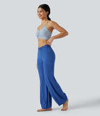 High Waisted Contrast Lace Dance Balloon Trousers with Pockets — Beaucoup Blue — view 8