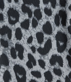 High Waisted Leopard Waffle Flare Casual Trousers with Pockets — Frosted Panther — view 8