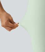 High Waisted Tummy Control Shaping Yoga Bootcut Leggings with Pockets — Dusty Aqua — view 6