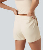 Plush Boat Neck Built-in Bra Contrast Mesh Short Sleeve Party Playsuit with Pockets-Edition — Solitary Star — view 6