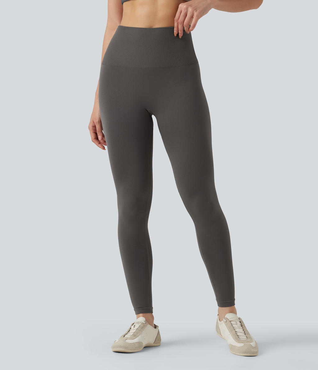 OneForm Seamless Flow High Waisted Skinny Casual Leggings — Dark Core — view 3