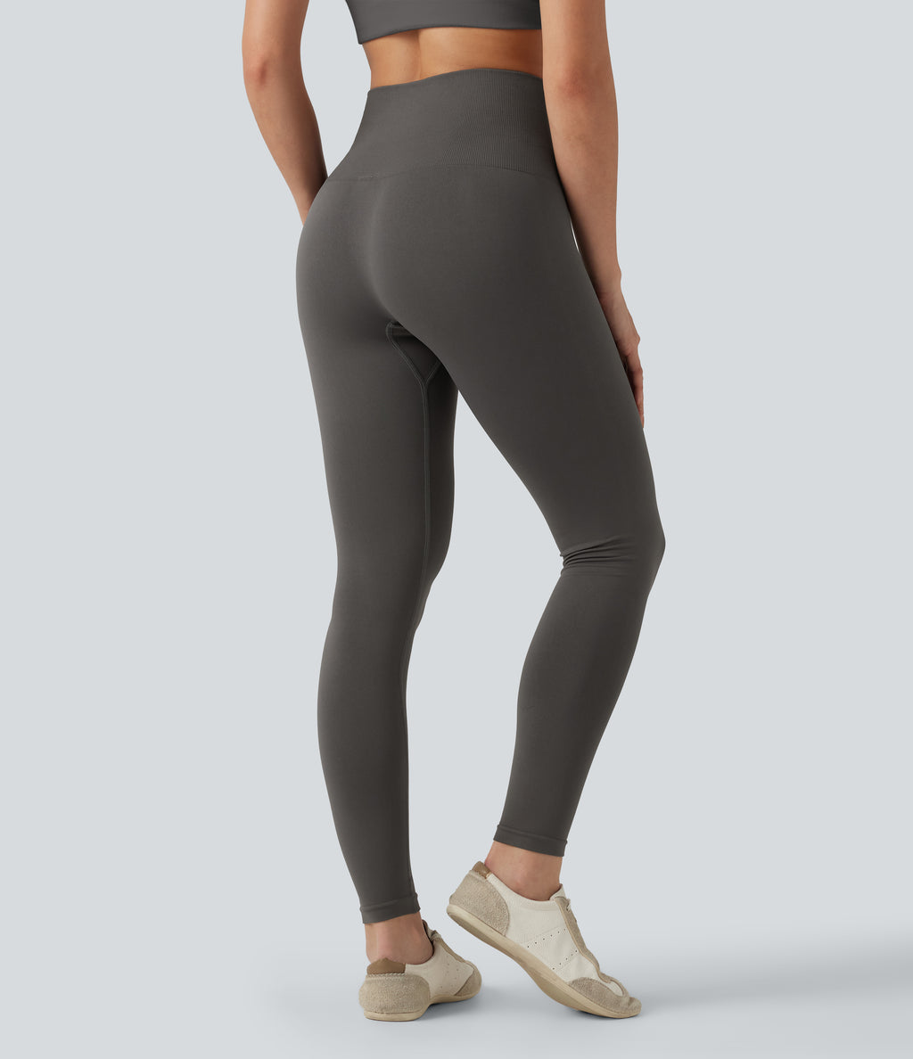 OneForm Seamless Flow High Waisted Skinny Casual Leggings — Dark Core — view 2