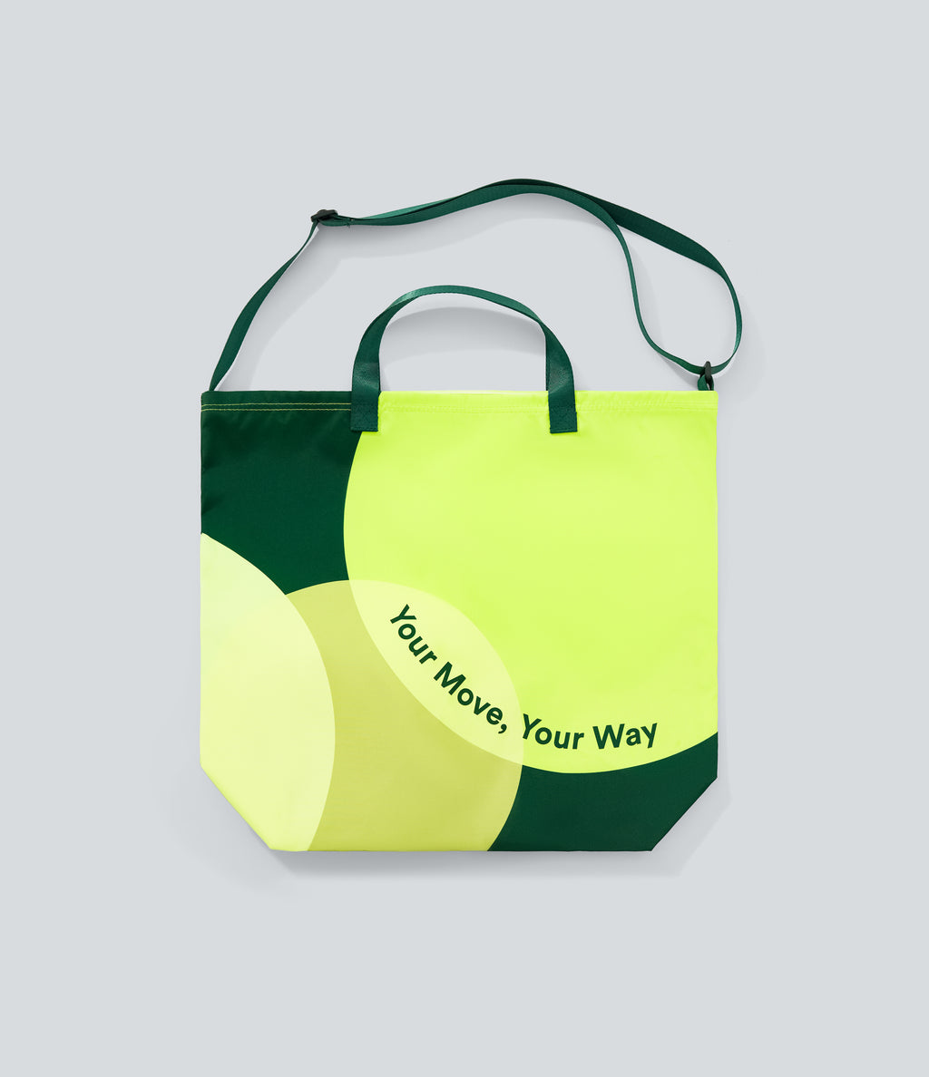 Geometric Print One Shoulder Casual Tote Bag — Bud Glow Green — view 2