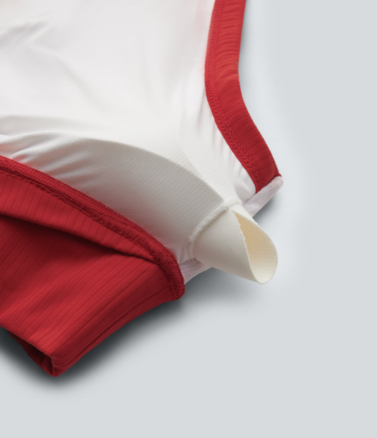 Ribbed Low Support V Neck Built-in Bra Yoga Sports Bra — Salsa — view 8