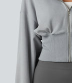 Hooded Raglan Long Sleeve Thumb Hole Casual Sweatshirt — Secret Spaces — view 6