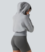 Hooded Raglan Long Sleeve Thumb Hole Casual Sweatshirt — Secret Spaces — view 2