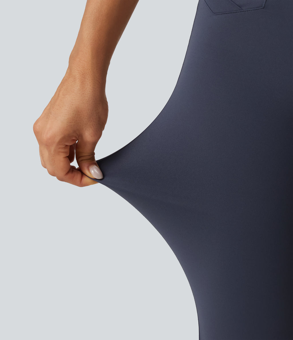 High Waisted InstantCool Quick Dry Flare Golf Trousers with Pockets-UPF50+ — Mood Indigo — view 7