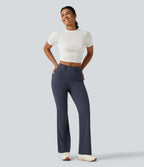 High Waisted InstantCool Quick Dry Flare Golf Trousers with Pockets-UPF50+ — Mood Indigo — view 8