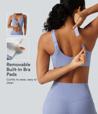 Medium Support Built-in Bra Zip Yoga Sports Bra — Baby Lavender — view 1