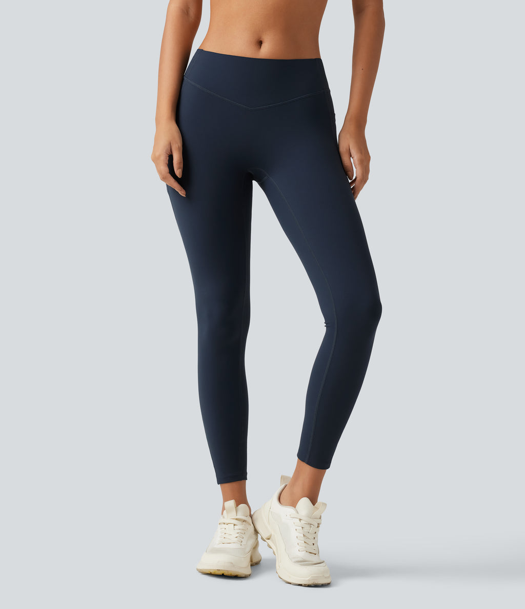 Low Rise Skinny Yoga Leggings with Pockets — Carbon — view 3