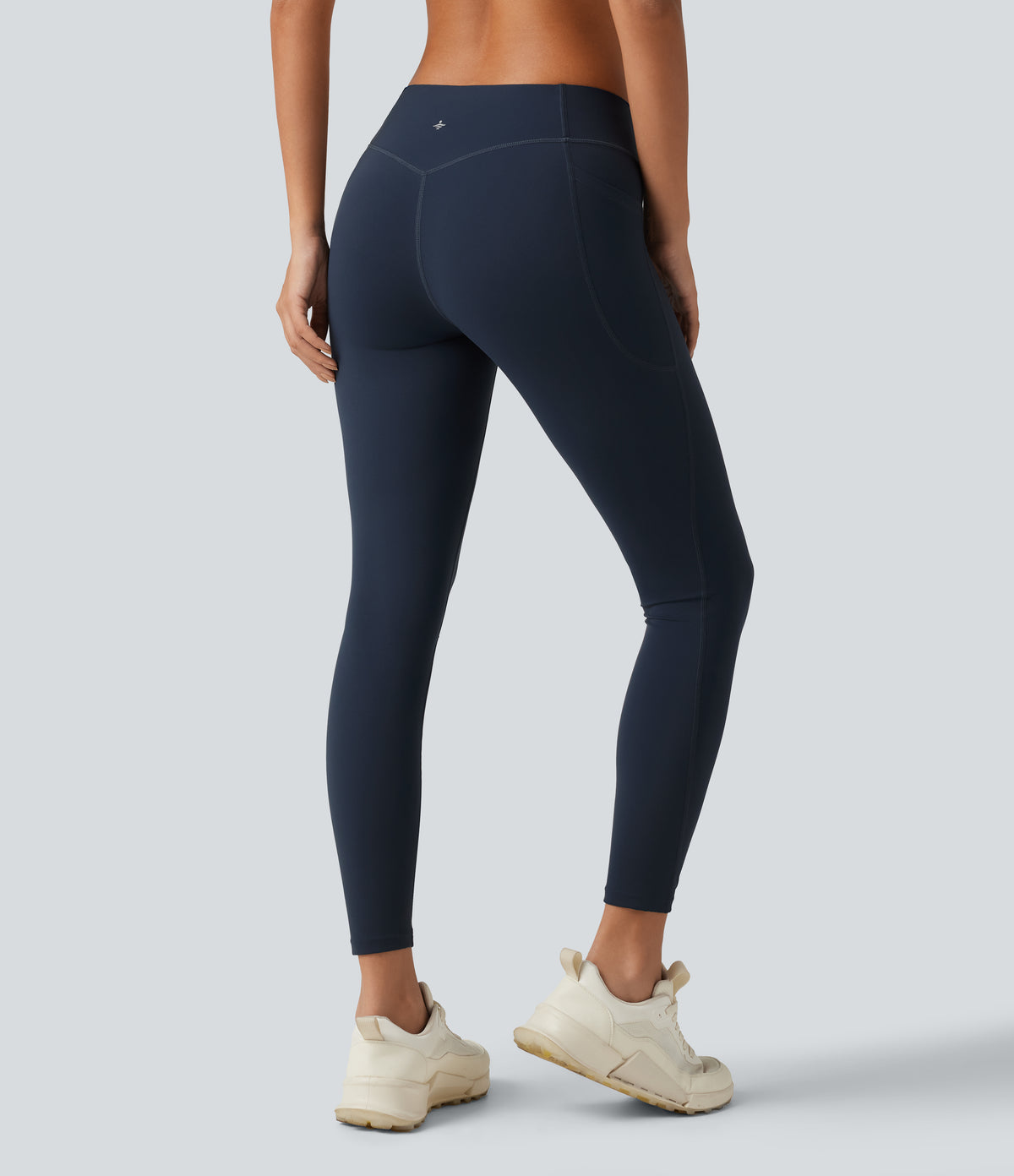 Low Rise Skinny Yoga Leggings with Pockets — Carbon — view 2