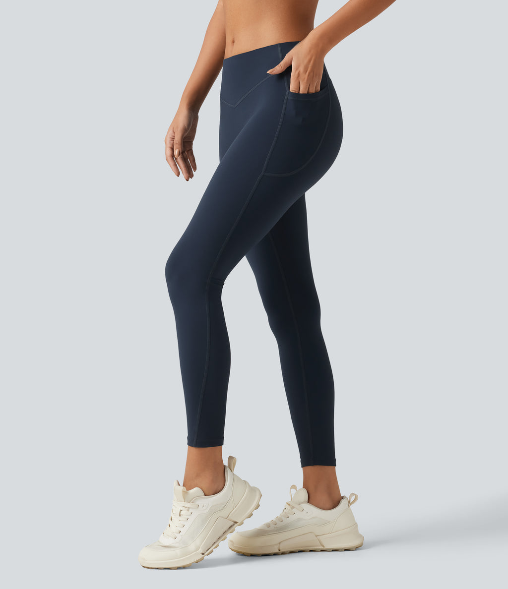 Low Rise Skinny Yoga Leggings with Pockets — Carbon — view 1