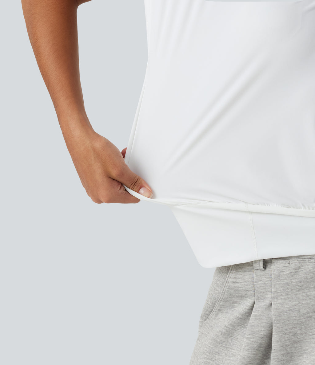 Round Neck Short Sleeve InstantCool Quick Dry Yoga Sports Top — White — view 6