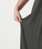 Plus Size Halter Tie Back Maxi Dress with Pockets — Darl Gray Floral Yarn — view 7