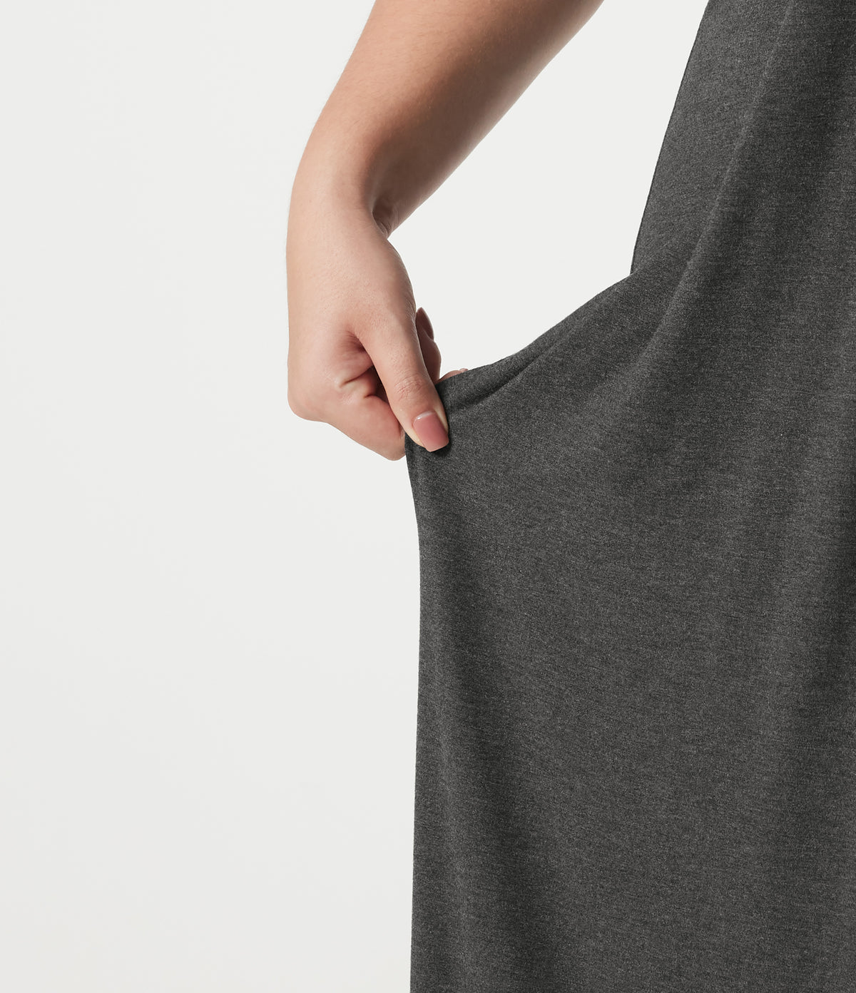 Plus Size Halter Tie Back Maxi Dress with Pockets — Darl Gray Floral Yarn — view 7