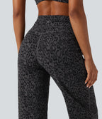 Leopard Print High Waisted Tummy Control Yoga Joggers with Pockets — Shadow Leopard — view 6