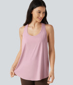 U Neck Built-in Bra Racerback InstantCool Casual Tank Top-UPF50+ — Pink Nectar — view 6