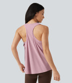 U Neck Built-in Bra Racerback InstantCool Casual Tank Top-UPF50+ — Pink Nectar — view 2
