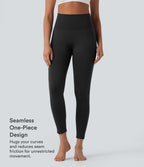 OneForm Seamless Flow High Waisted Tummy Control Butt Lifting Yoga Leggings — Black — view 2