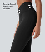 OneForm Seamless Flow High Waisted Tummy Control Butt Lifting Yoga Leggings — Black — view 3