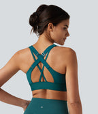 SpeedWave Medium Support Non-Removable Pad Zip Quick Dry Running Sports Bra — Spruced-up — view 4