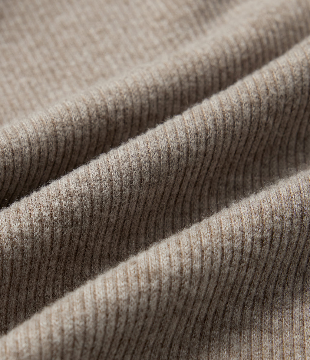 Ribbed High Waisted Tummy Control Drawstring Side Stripe Flare Casual Trousers with Pockets — Taupe Stripe — view 7